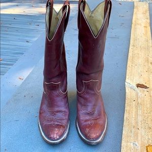 Frye Men's Burgundy Leather Western Cowboy Boots